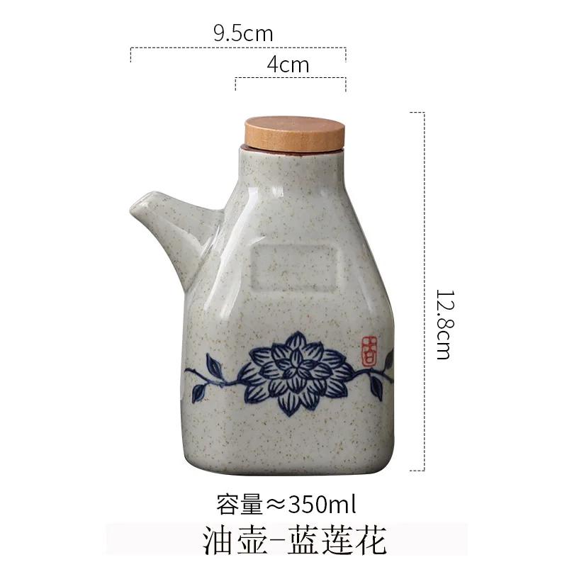 Ceramics Oiler Chinese Style Cruet Kitchen Dipping Pot Soy Sauce Bottle Pepper Vinegar Bottle Small Wine Pot Noodle Restaurant