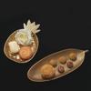 Snack Dish Pineapple & Leaf Shaped Dessert Shelf Serving Tray Fruit Rack Jewelry Storage Tray