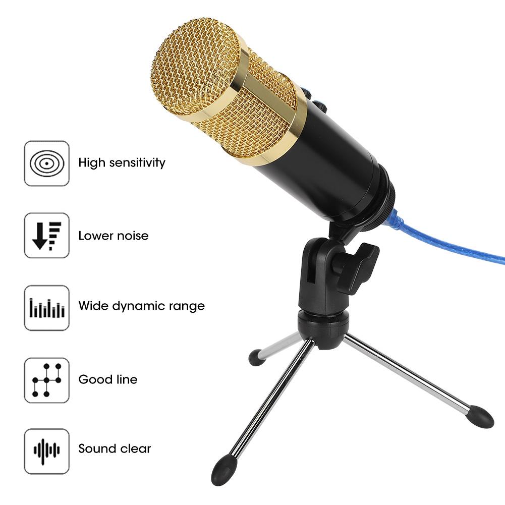 Condenser Microphone Stable USB Desktop Tripod MIC High Sensitivity Angle for PC
