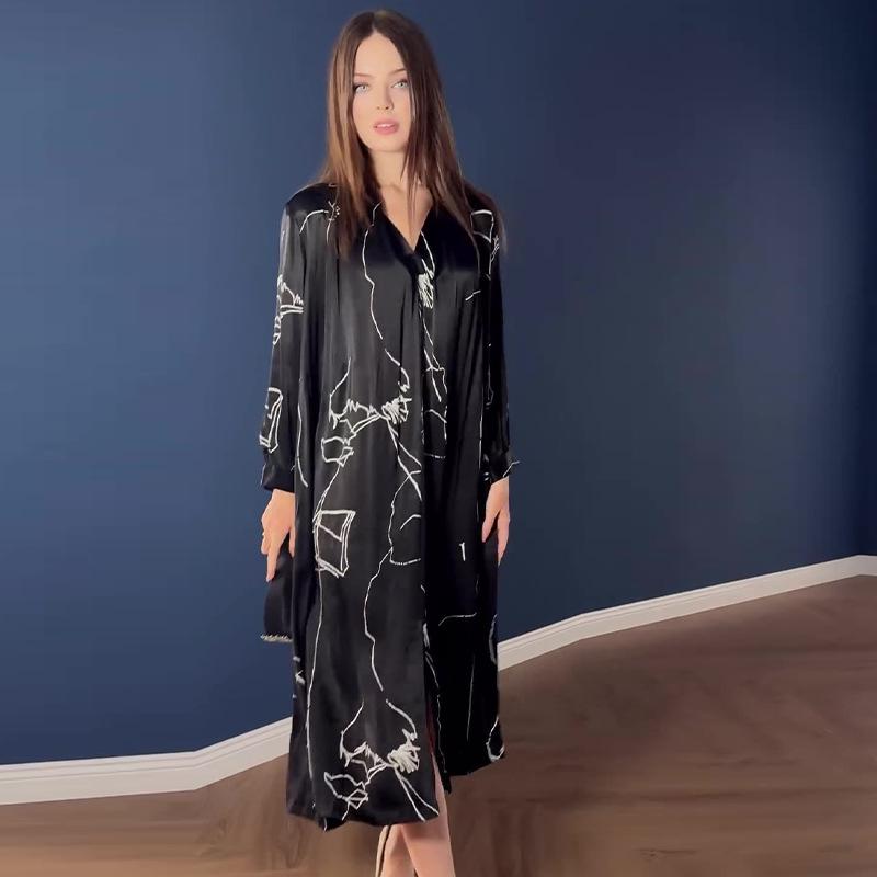 

2024 Autumn Women s Plus Size Long Sleeve Loose Dress XL