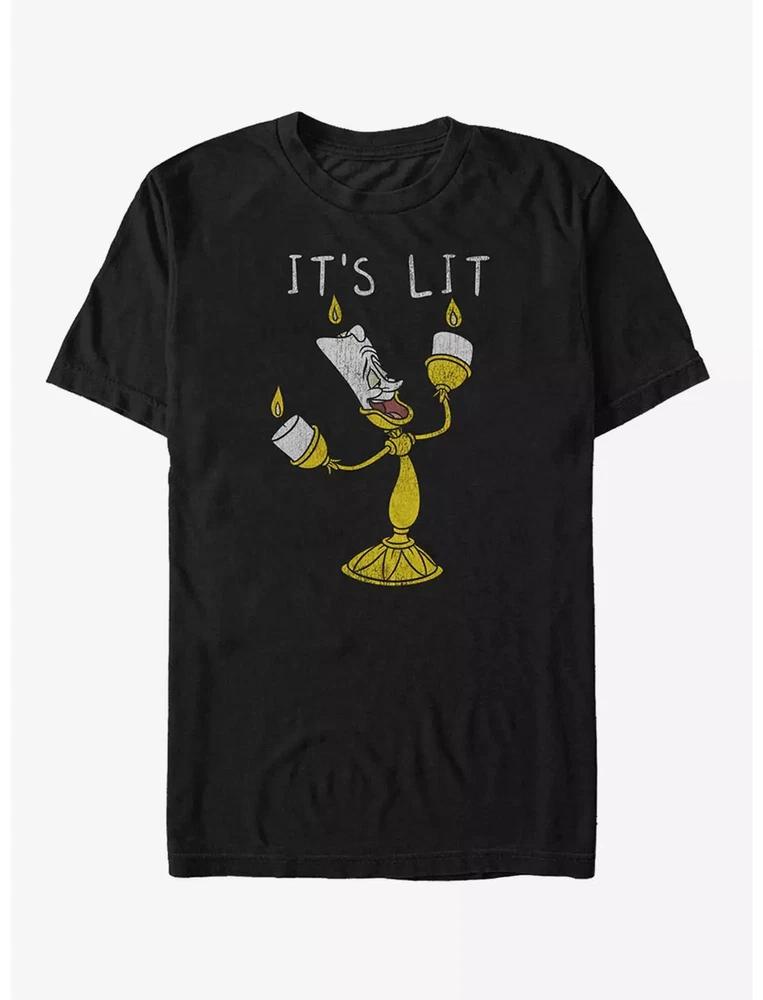 Beauty And The Beast Lumiere Its Lit Black TShirt S