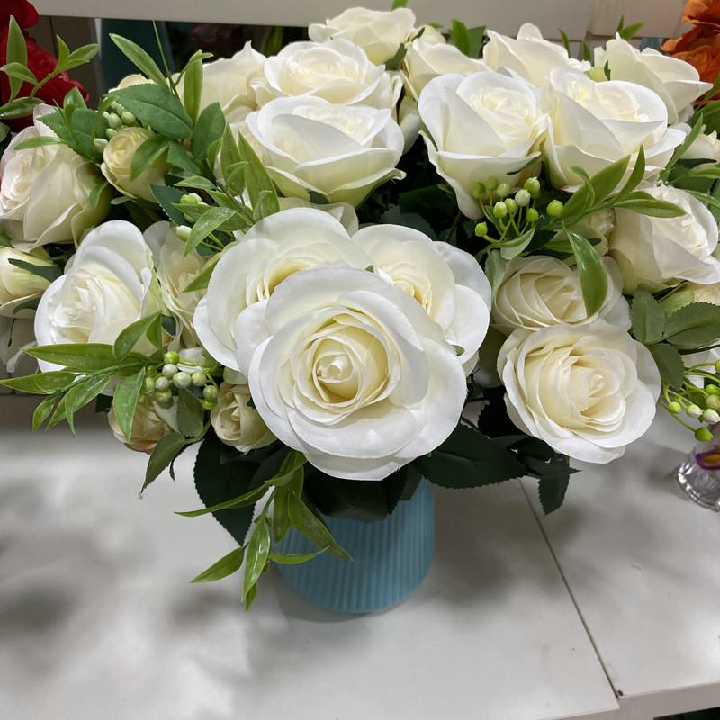 Romantic Rose Bouquet Fake Flowers For Wedding Decor With Real Touch Feelings