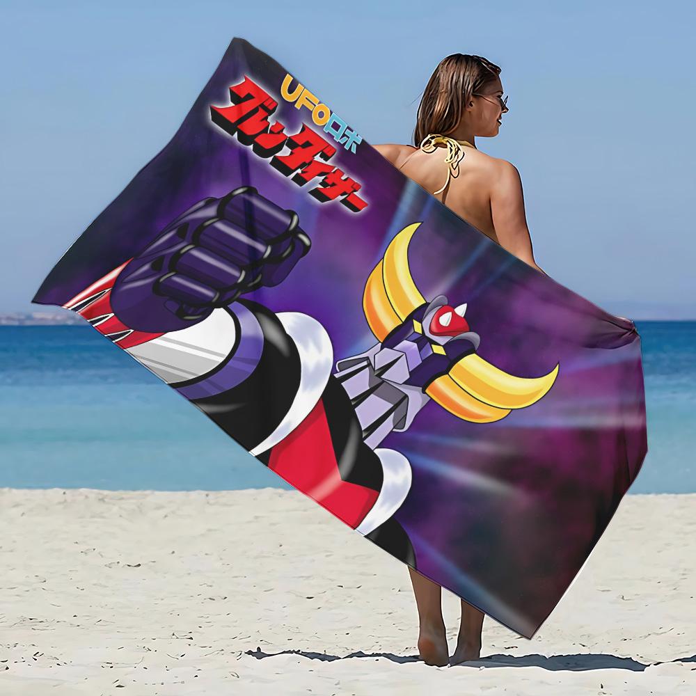 UFO ROBO GRENDIZER GOLDORAK Beach Towel Microfiber Sand Free Quick Dry Soft Pool Towels Gift for Women Travel Gym Shower Camping