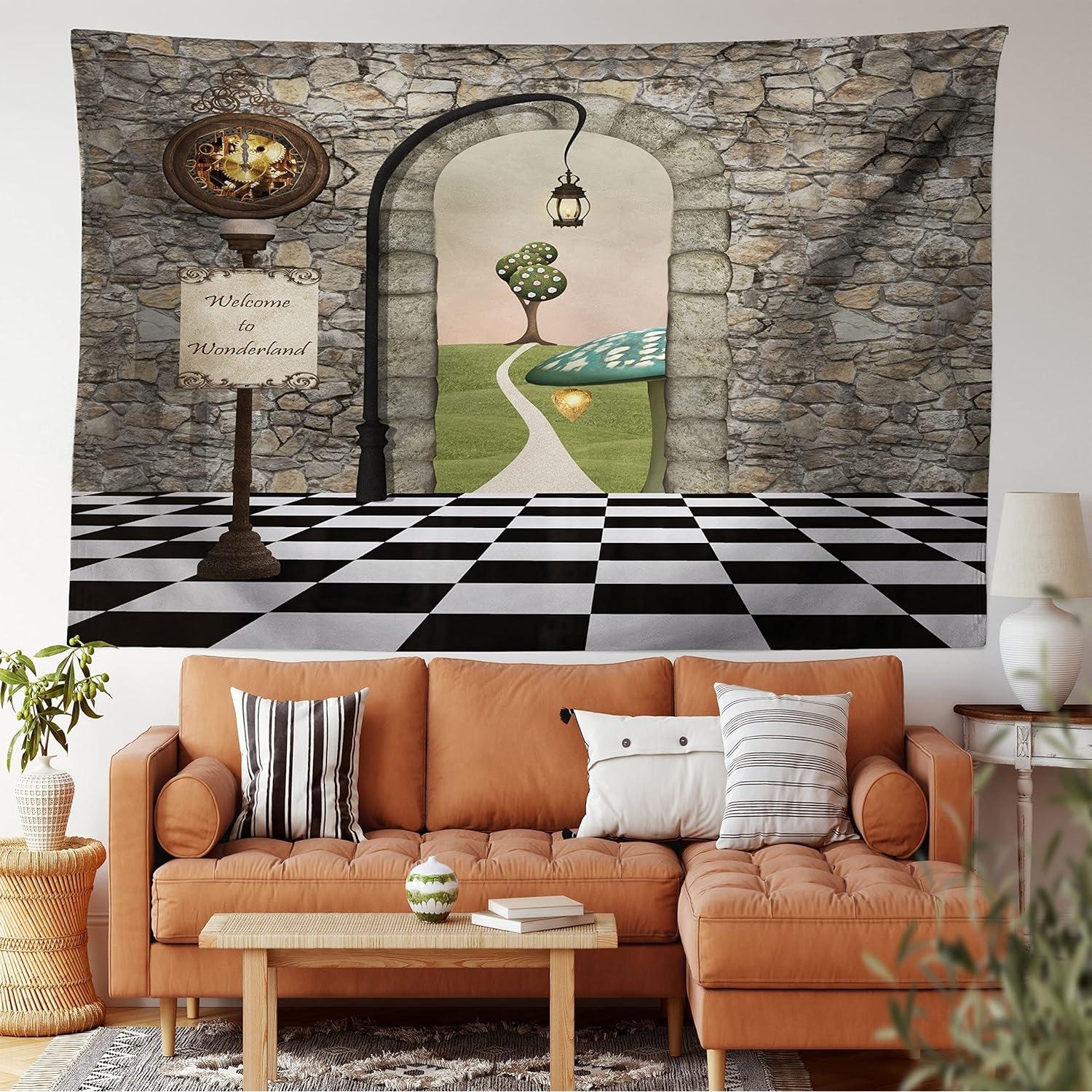 Ambeson s tapestry Alice in Wonderland Welcome to Black 75x100 чёрный