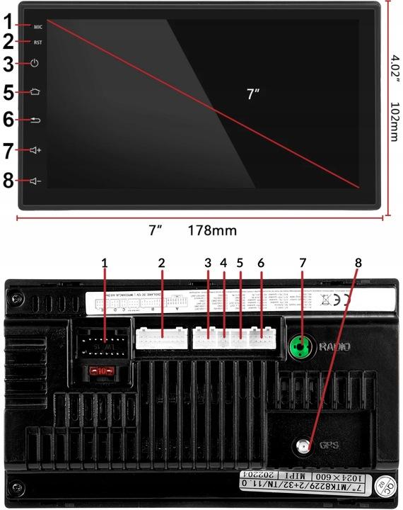 Radio Samochodowe 2 Din Wifi Gps Android Bluetooth Usb Rds Kamera Cofania