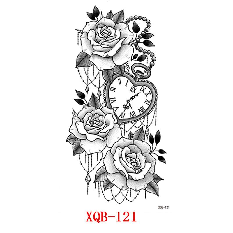 

Маленькие тату-наклейки на всю руку, Цветочные буквы, Тату-наклейки с животными, Черные тату-наклейки 114*210mm