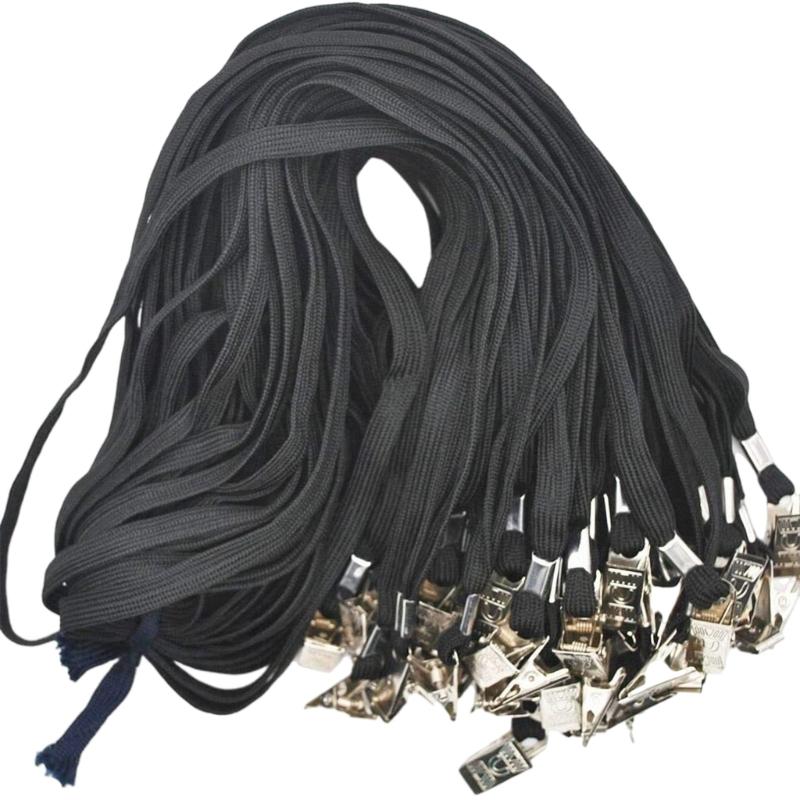 100 Pcs Lanyard with Clip Safety Lanyards Flat Neck Lanyard Neck Straps Black Lanyards for School Activity Classroom чёрный