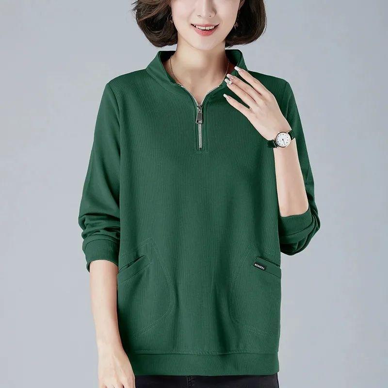 Φούτερ για Γυναίκες Βαμβακερό Φαρδύ Oversized Φλις Πυκνωμένο Άνετο Στρογγυλή Λαιμόκοψη Καθημερινό Πουλόβερ Τοπ Φούτερ