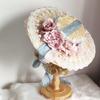 Lolita Headdress Elegant Tea Party Straw Hat Sweet Flower for Sun Hats for Women