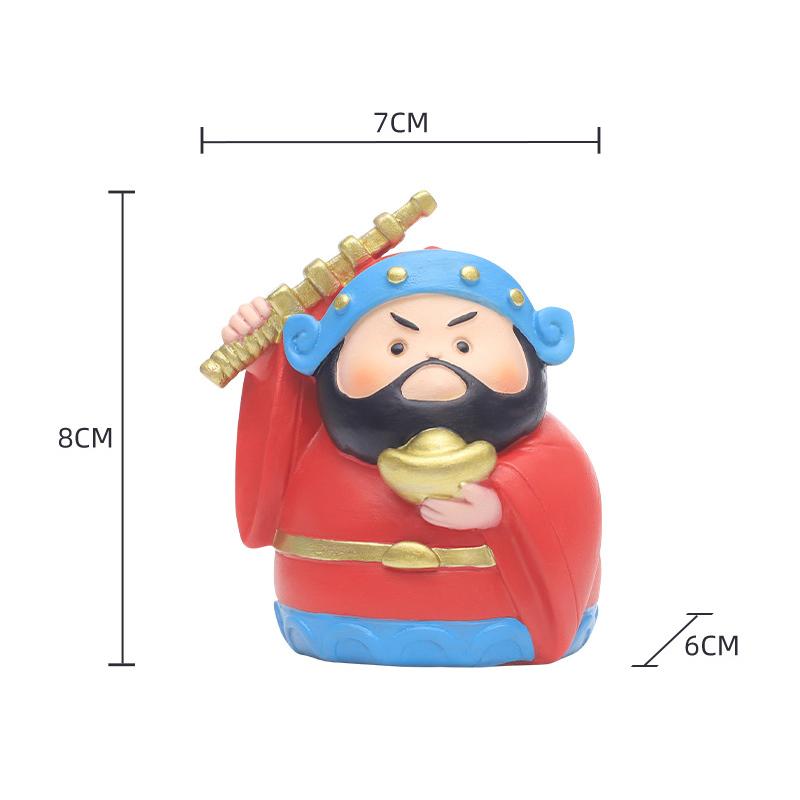 Figurines du Dieu de la richesse à cinq voies, trésor chinois Feng Shui, statue porte-bonheur en résine, décoration de voiture, de maison ou de bureau