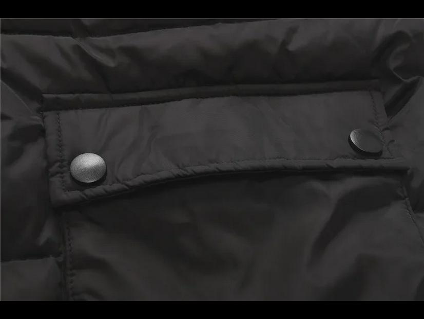 Men's Winter Long Loose-Fit Down Coat with Detachable Hood and Double Zipper