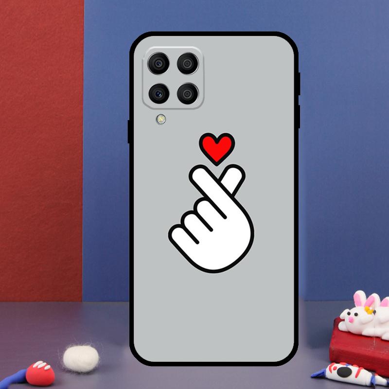 

Kpop Finger Heart For Samsung Galaxy M15 M55 M33 M13 M23 M53 M31 M51 M14 M34 M54 M20 M30s M52 M32 Phone Case Samsung M13 4G