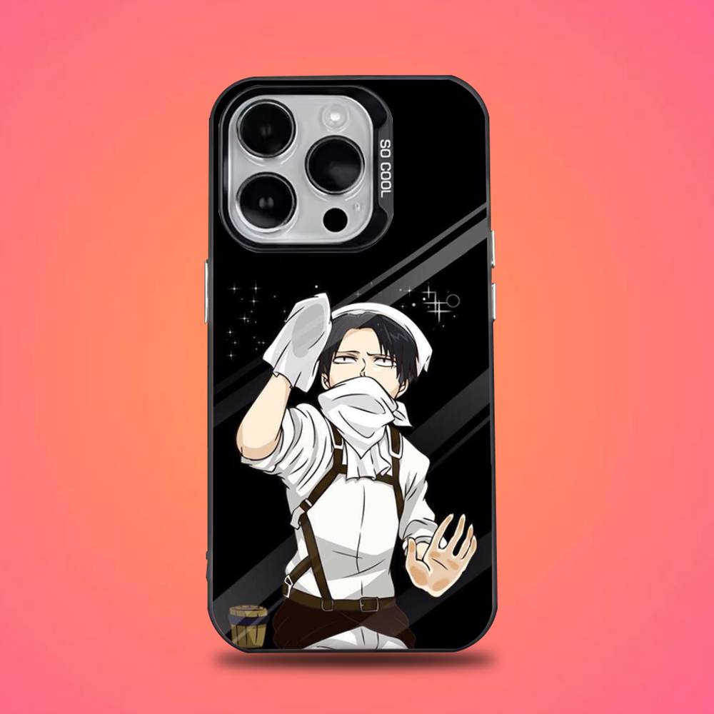 Levi Ackerman Attack On Titan Phone Case For iPhone 16,15,14,13,12,11,Mini,Pro,E,SE4,XS,MAX Black Candy Matte Cover