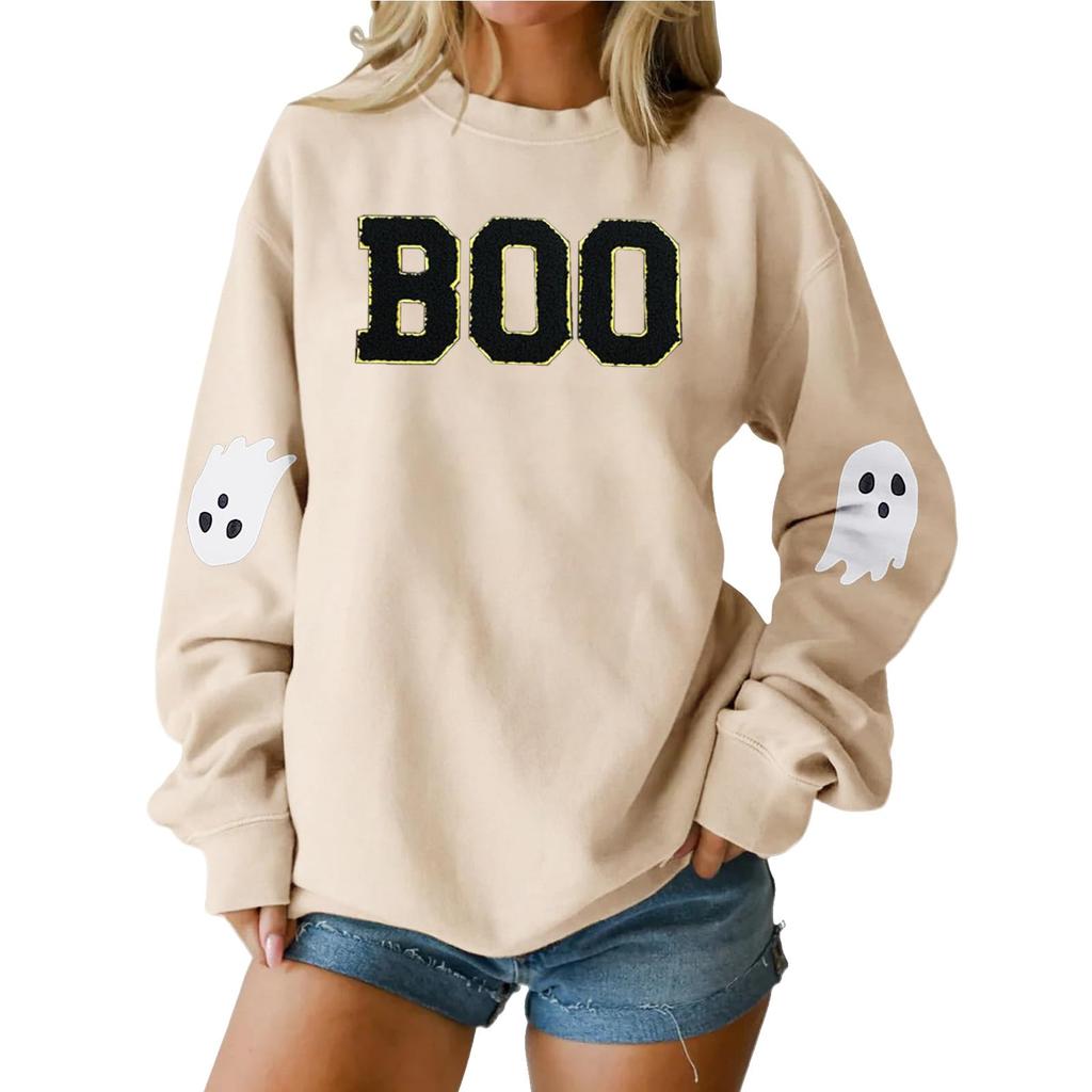 Women's Round Neck Printed Tops Cotton Casual Fashion Long Sleeve Pullover Top Blouse