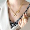 Marka 18k Gold Heart Necklace: French Style, Hollow Design, OT Clasp, Women's Titanium Steel Clavicle Chain (P1045)