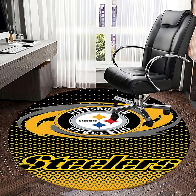Pittsburgh Steelers Stuhlmatte - Runder Teppich für Heimdekoration, Bürogebrauch, Wohnzimmer