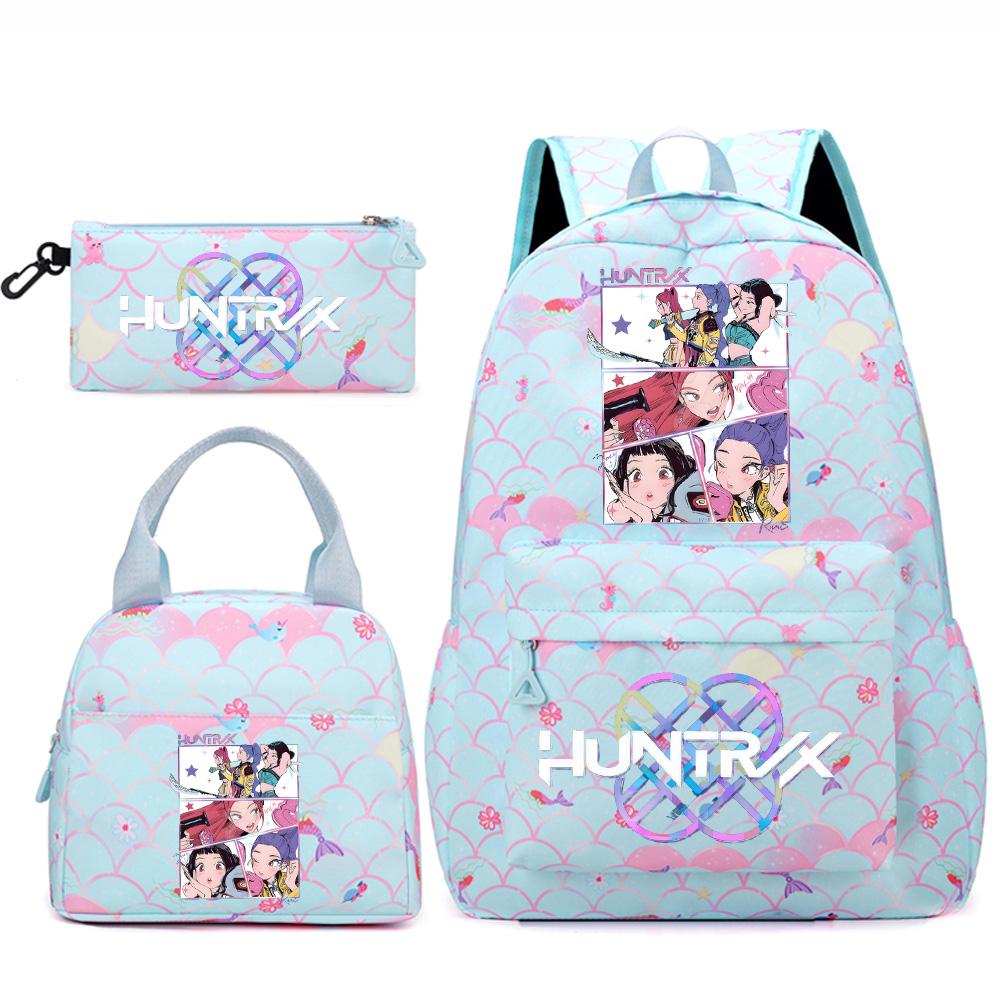 3 Stück/Set Anime Niedlich Kpop Bedruckter Rucksack Handtasche Federmäppchen für Teenger Studentin Student Junge Schultasche Kinder Schultasche Große Kapazität Reisetasche Geschenk