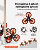 Stair Climbing Cart, 150 Kg Stair-Climb Capacity, Aluminum Alloy Folding Trolley Cart with Telescoping Handle, 6 Wheels and 2 Bungee Cords, Stair