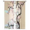 Japonská hora Fuji Sakura Květina Tyl Okenní Závěsy Obývací pokoj Organza Čirý voál Závěs Ložnice Kuchyň Domácí Dekor