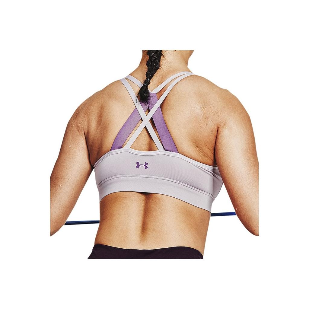 Under Armour Dfo Heatgear® Logo Print Color Block Medium Intensity Sports Bra Women underwear Purple 1362370-554