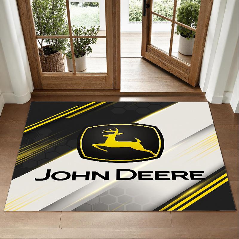 John Deere Design Crystal Velvet Rug Soft Decorative Mat for Bedroom Entrance