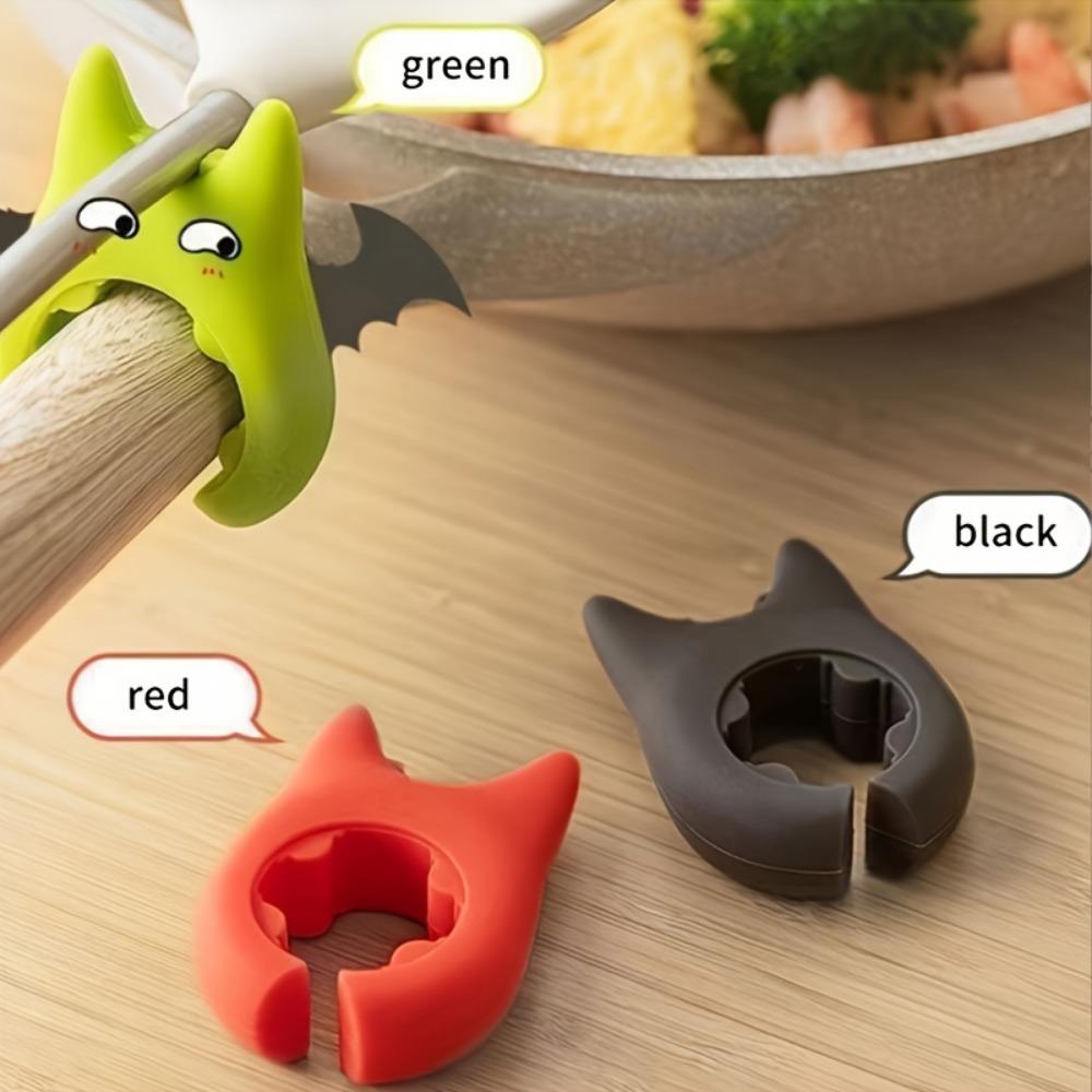 3pcs Silicone Kitchen Utensil Set - Spill-Proof Spoon & Pot Lid Holder, Multi-Functional Spatula Rack for Home & Restaurant Use