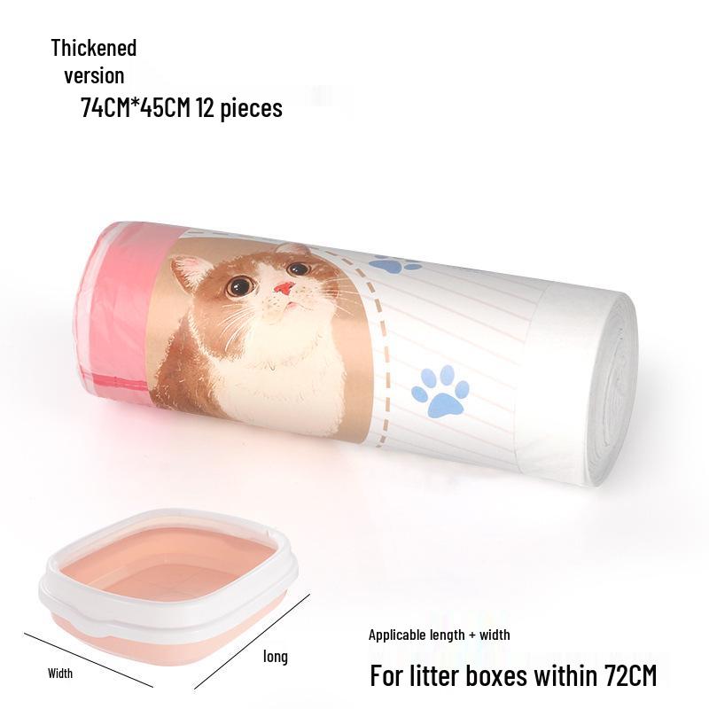Self-Closing Drawstring Cat Litter Cleaning Bags - Thickened Plastic for Pet Litter Box