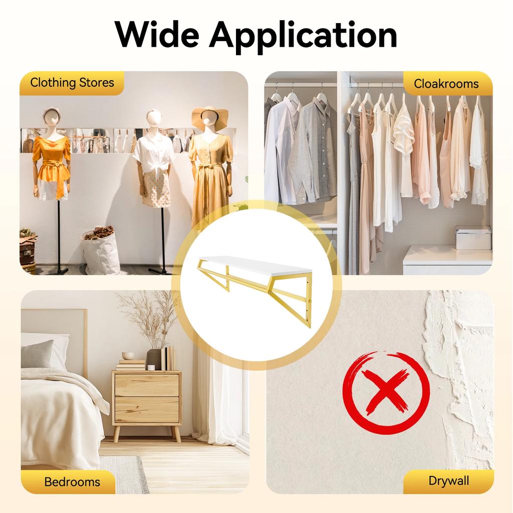 Wall-Mounted Clothes Rack, Modern Minimalist Heavy Metal Display Rack for Clothing Stores, Clothes Bar,Garment Hanger,Towel Rack