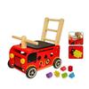 Spielwagen – Holz – Multifunktional – Abnehmbarer Sitz – Formenspiel – 6 Blöcke im Lieferumfang enthalten