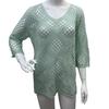 Women Tops Solid V-Neck 45720 Sleeve Knitting Color Loose Fit Cover