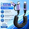 Data Transfer Digital Display Cord 100W Fast Charging Charging Line  Laptop Charging