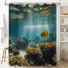 Underwater World Shower Curtain Coral Reef Fish Print Polyester Fabric Waterproof Bath Decor Home Decoration 180x200cm