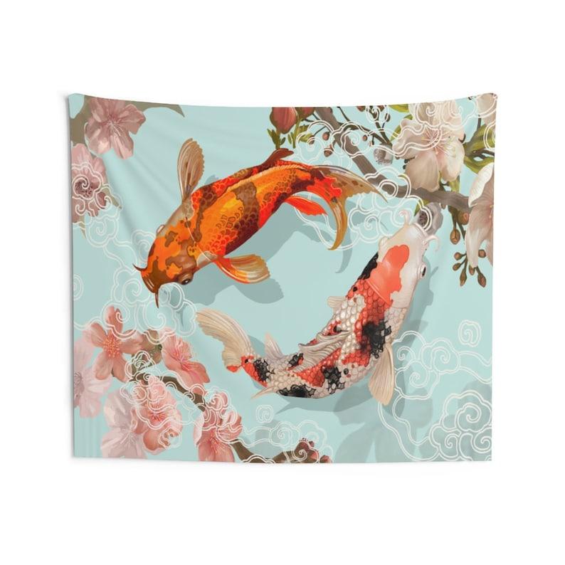 Koi fish tapestry 75x100 чёрный