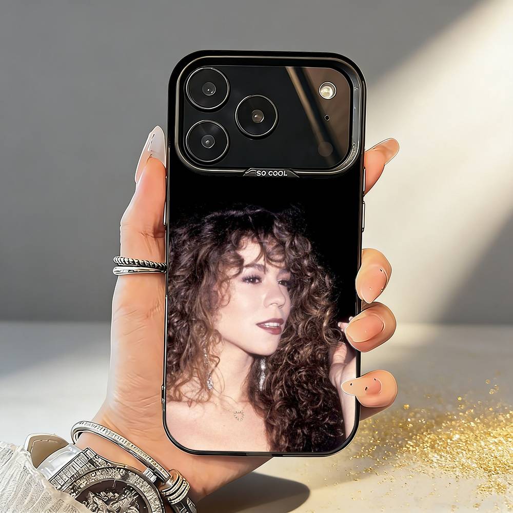 M-Mariah C-Carey Singer Phone Case For iPhone17 16 15 14 13 12 Pro Max Grey Black Matte Laser Metallic Aurora Funda