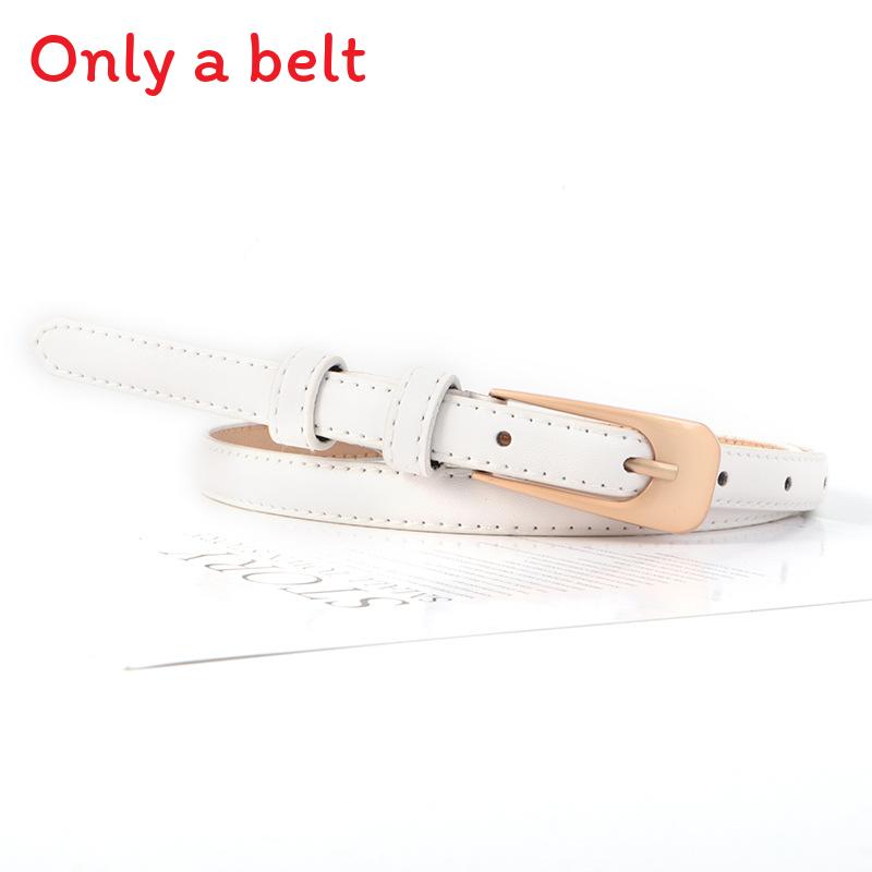 Color Simple Solid Gold Buckle Women Slim Waist Belt Casual Versatile And