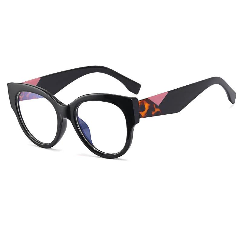 

92161 Trendy Cat Eye Prescription Glasses With Large Frames And Colorful Legs For Women Diopters Minus -1.0 -1.5 -2.0 To -6.0 0