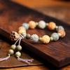 Lotus Charm Tibetan Buddha Bracelet Charm Jewelry Wooden Beads Bracelet  Anxiety Relief