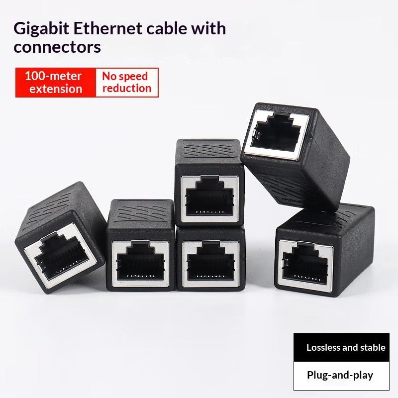 5Pcs RJ45 LAN Coupler Ethernet Cable Connector Adapter Fits Cat7 Cat6 Cat5e for Wall Panel Network Installation