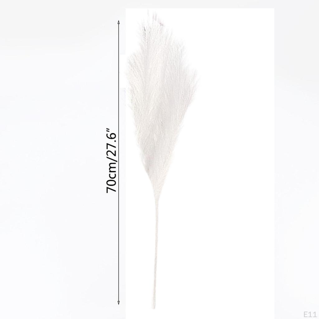 5Pcs 70cm Artificial Pampa Grass Dried Branches Stems Faux Bulrush Reed Flower For Vase