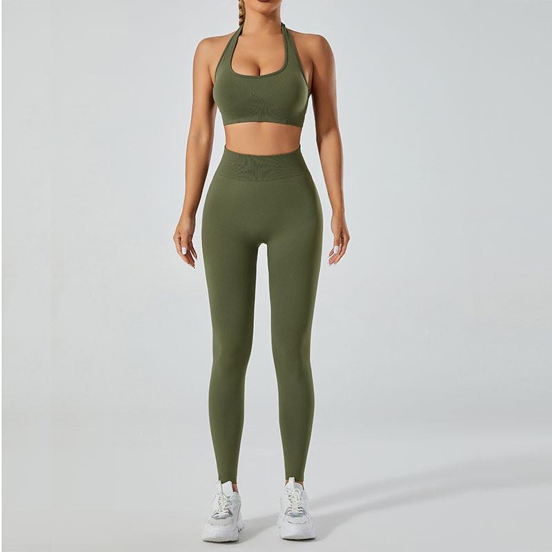 Yoga-Outfit für Damen High-Impact Sportbekleidung mit feuchtigkeitsableitendem und atmungsaktivem Stoff für Fitness und Laufen