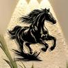 1pc Metal Wild Horse Wall Art, Minimalist Water Ripple Design for Home Office Patio Decor, Reusable Gift