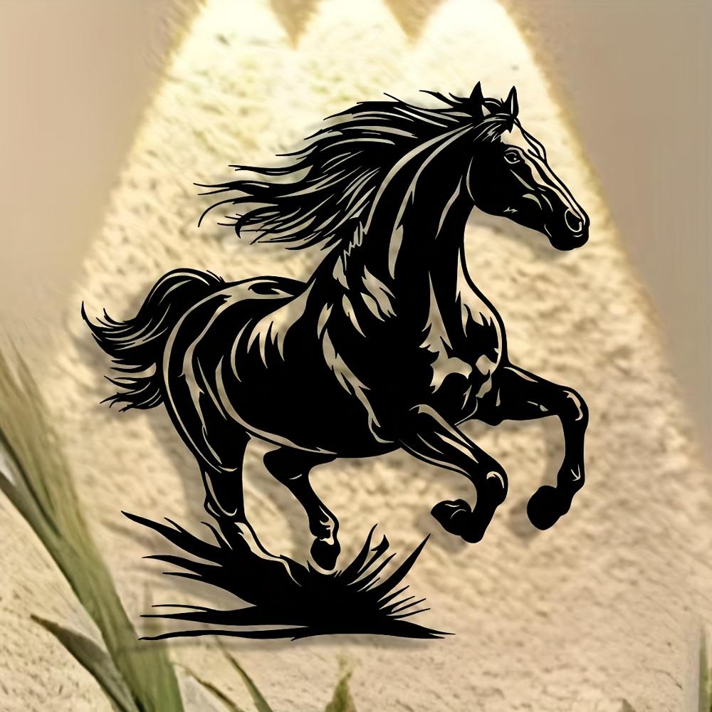 1pc Metal Wild Horse Wall Art, Minimalist Water Ripple Design for Home Office Patio Decor, Reusable Gift