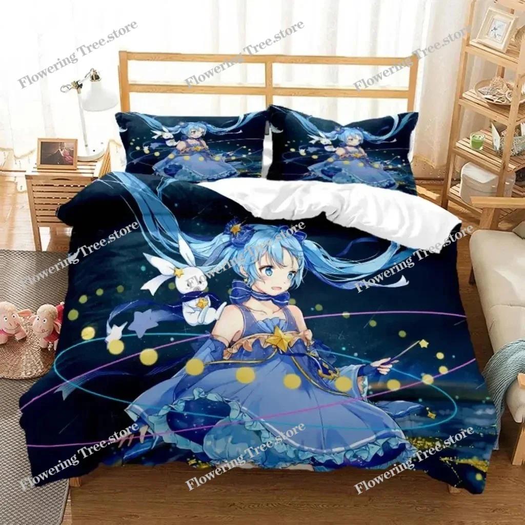 Anime Princess Girl Hime Bedding Set Boys Girls Twin Queen Size Duvet Cover Pillowcase Bed Kids Adult Fashion Home Textileextile