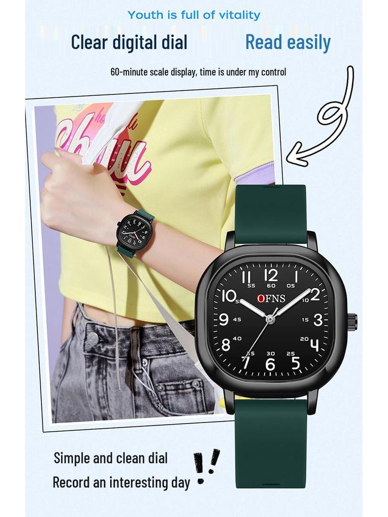 Oufanni Kids' Silent Glow Waterproof Exam Watch
