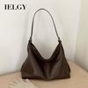 Ladies Messenger Bag Commuter Soft Leather Shoulder Large Capacity Tote Bag Lazy Style Wide Shoulder Strap