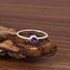 February Birthstone Ring for Her | Minimalist Amethyst Promise Ring | 925 Silver Jewelry Gift