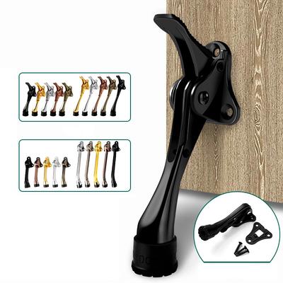 Zinc Alloy Foot-operated Door Stopper Rubber Base Pad Bedroom Door Anti-collision Device Door Bumper Positioner