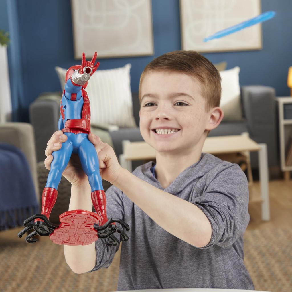 Hasbro Marvel Web Blast Action Figure with 11 Inches Superhero Ages F8841 Spider-Man Spider-Man Accessories, (27 Cm) Tall, Toy, 4+, (Authentic)