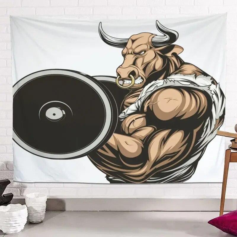 Свирепые животные акула-носорог собака гобелен мачо фон ткань фитнес гостиная спальня — фото 11