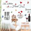 Cartoon Kitchen Food Wall Stickers DIY Vegetables Fruits Quotes Wall Decals Peel And Stick Refrigerator Door Stickers for Dining Room